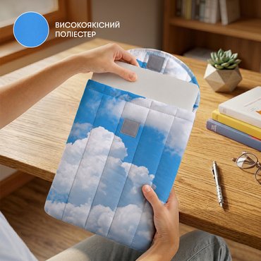 Вертикальний чохол для ноутбука «Небесний» синій: Фото Вертикальний чохол для ноутбука «Небесний» синій: Фото - ORNER