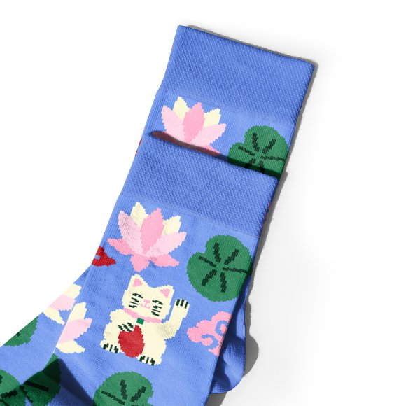 Носки «Азиатские мотивы» голубые: Фото