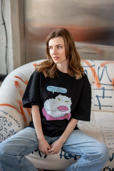 Oversized T-shirt ORNER x Maliunok "Beautiful" black: Photo