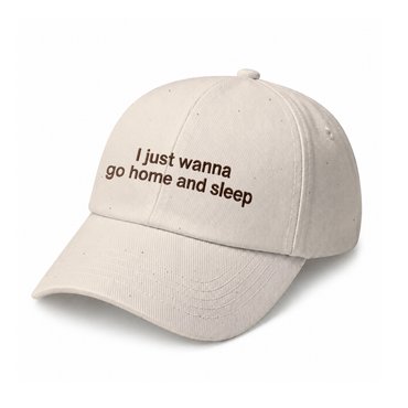 Cap I just wanna go home and sleep beige: photo - ORNER