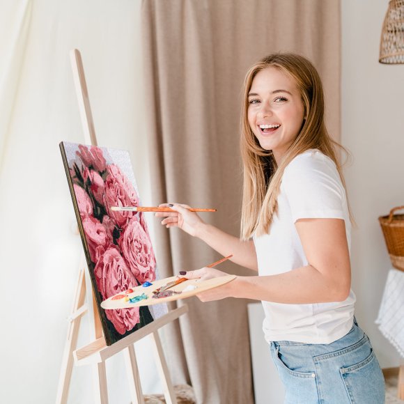 Картина по номерам «Пионовидные розы»: Фото