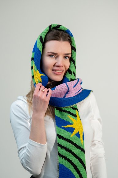 Шарф «Иди обниму» синий: Фото