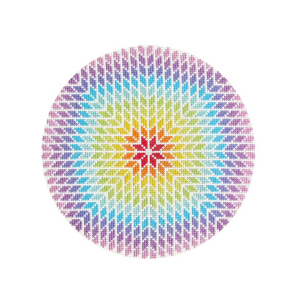 Набір для вишивання Ø190 мм ORNER x Diva Olivka «Райдужна квітка»: Фото