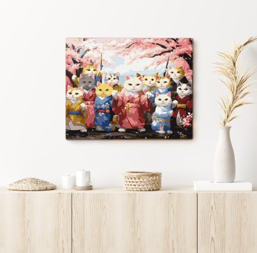Картина по номерам «Котики в кимоно»: Фото - ORNER