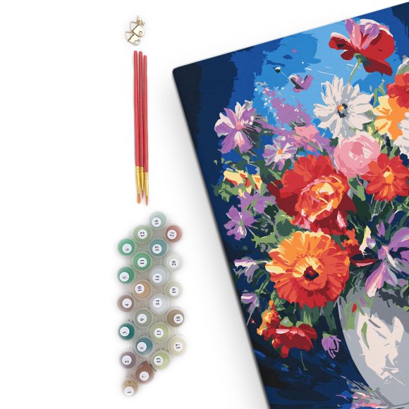Painting by numbers "Bouquet of magic flowers": Photo