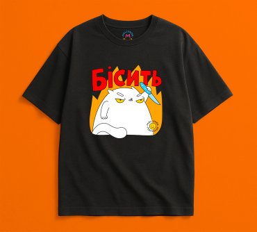 Oversized T-shirt ORNER x Maliunok “Annoyed” black: photo 2 - ORNER