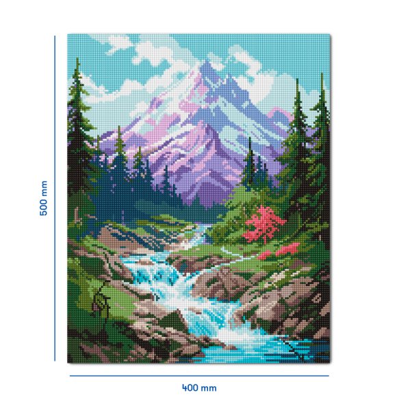 Алмазная мозаика «Стремительная горная река»: Фото