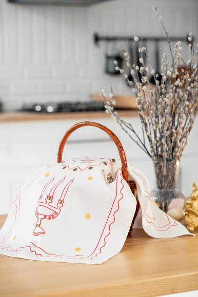 Полотенце «Пасхальные моменты» светло-красное 40х70: Фото