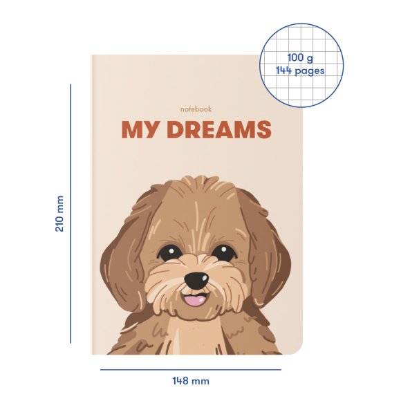Plaid notebook "The Maltipoo Dreams": Photo