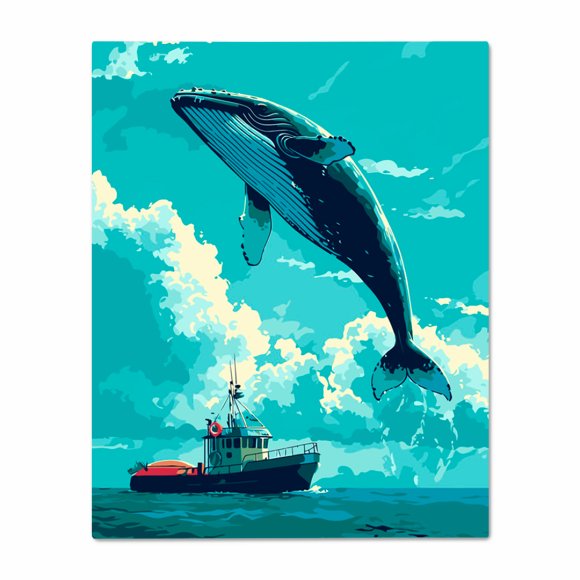 Картина по номерам «Прыжок кита»: Фото