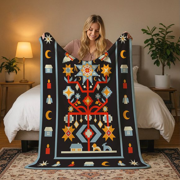 Blanket "Festive" 130х170 cm blue: Photo