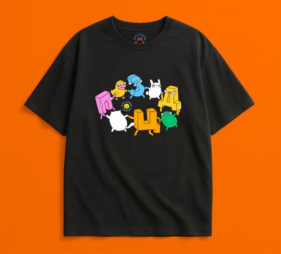 Oversized T-shirt ORNER x Maliunok “Ukrainian ABC” black: Photo