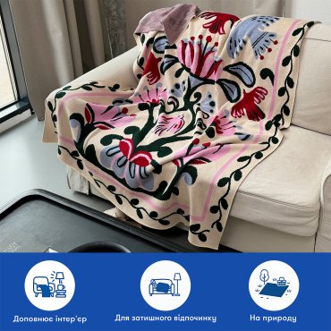 Плед «Мировое дерево» молочный: Фото - ORNER