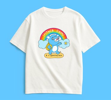 Oversized T-shirt ORNER x Maliunok Vacation milky: photo 2 - ORNER