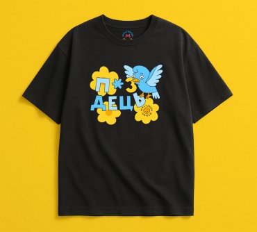 Oversized T-shirt ORNER x Maliunok “The Bird Knows” black: photo 2 - ORNER