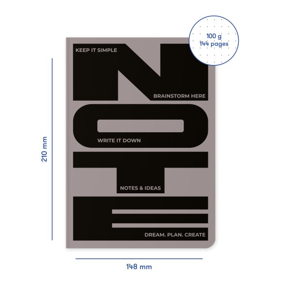 Блокнот в точку «Notes & Ideas» серый: Фото