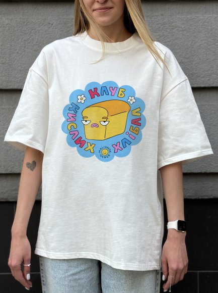 Oversized T-shirt ORNER x Maliunok "Club" milky: Photo