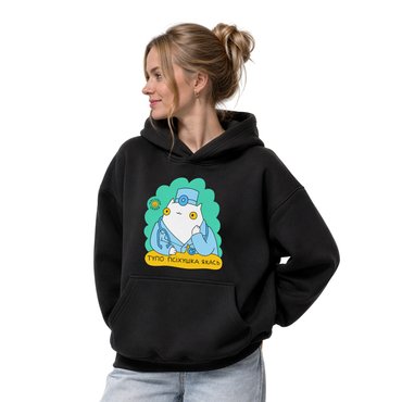 Oversized hoodie ORNER x MALIUNOK Loony bin black: photo 2 - ORNER