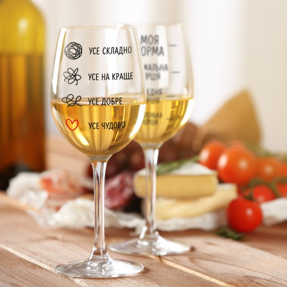 Wineglass "Everything is great": Photo