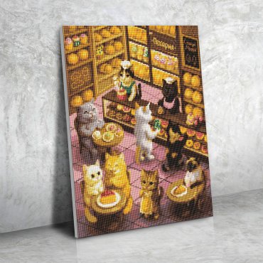 Алмазная мозаика «Коты в пекарне»: Фото - ORNER