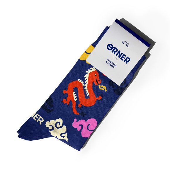 Socks "Asian Motifs" blue: Photo