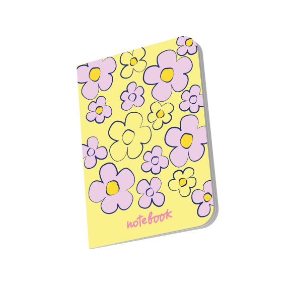 Dotted notebook "Floral" lemon: Photo