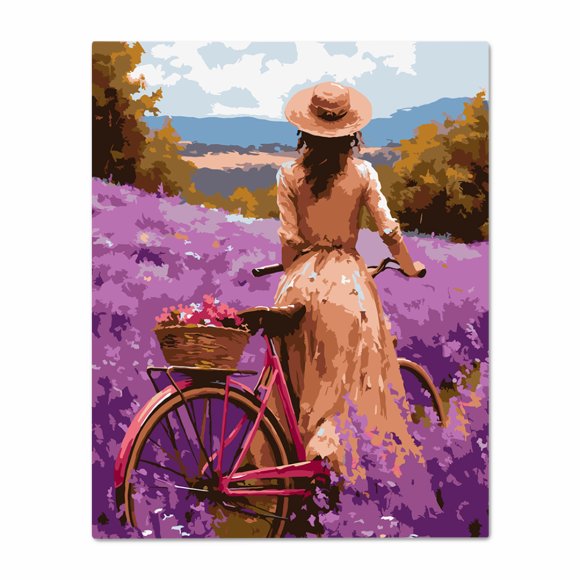 Painting by numbers "Girl on a bicycle": Photo