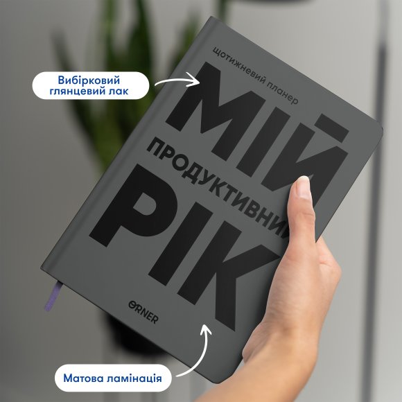Планер-дневник «Мой продуктивный год» серый: Фото