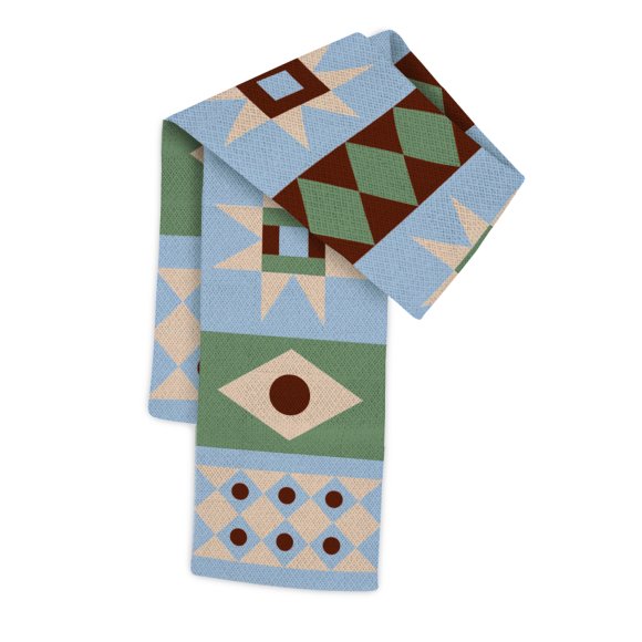 Шарф «Узоры вышивок на Буковине» синий: Фото