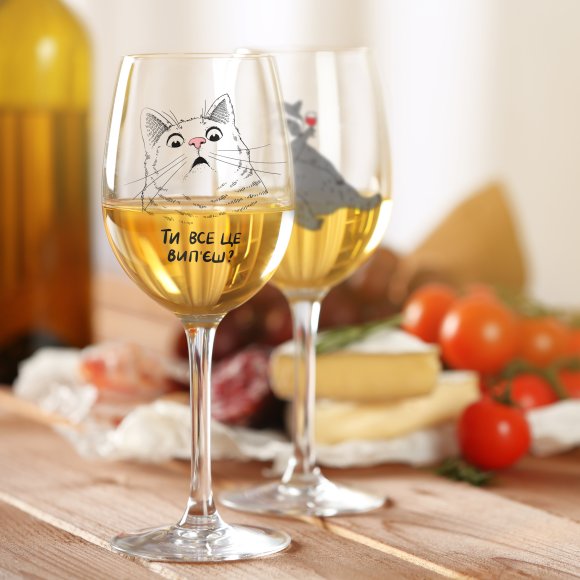 Wine glass Surprised cat: Photo