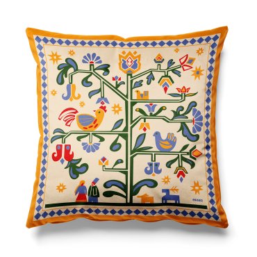 Подушка «Дерево життя» бежева: фото - ORNER
