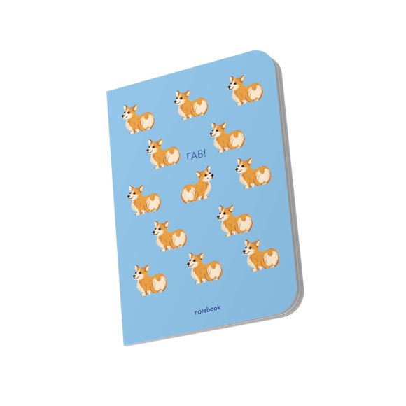 Блокнот у клітинку «Гав! Коргі» синій: Фото