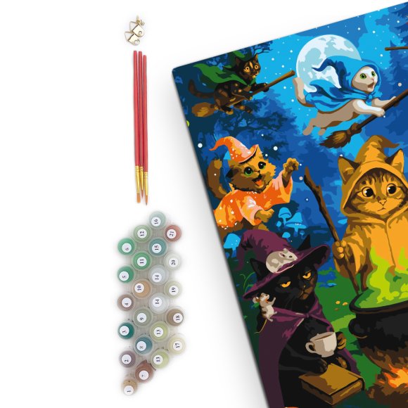 Картина по номерам «Коты-колдуны»: Фото