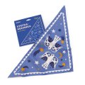 Хустка-косинка «Птахи на зоряному небі» блакитна: Фото