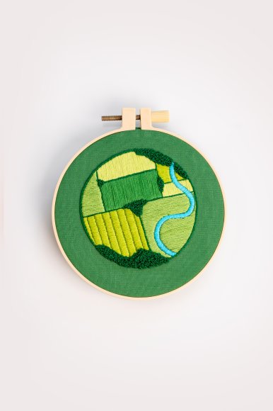 Набір для вишивання Ø130 мм ORNER x Diva Olivka «Українські поля» зелений: Фото