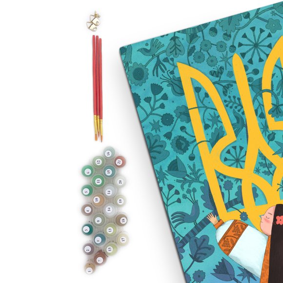 Картина по номерам ORNER x Євгенія Гайдамака «Украина в объятиях»: Фото