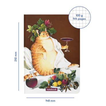 Блокнот в клетку ORNER x InnaRuda «Кот-гедонист»: фото 2 - ORNER