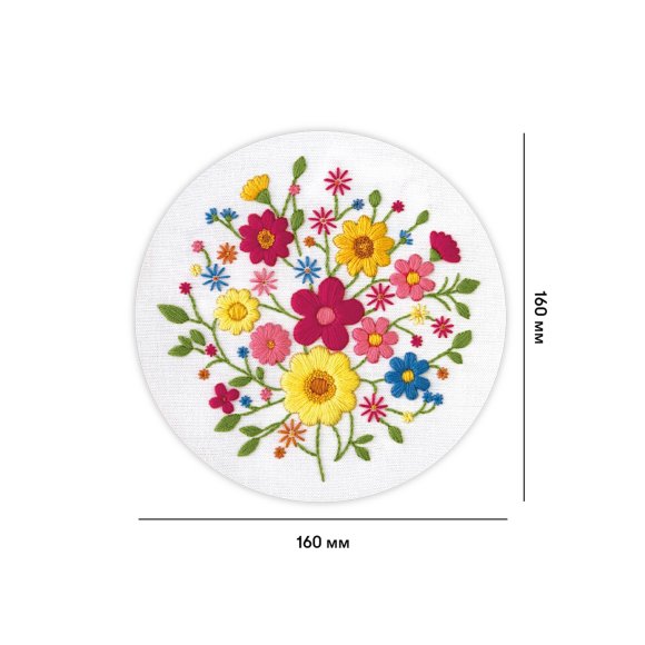 Embroidery kit Ø160 mm "Variety of flowers": Photo