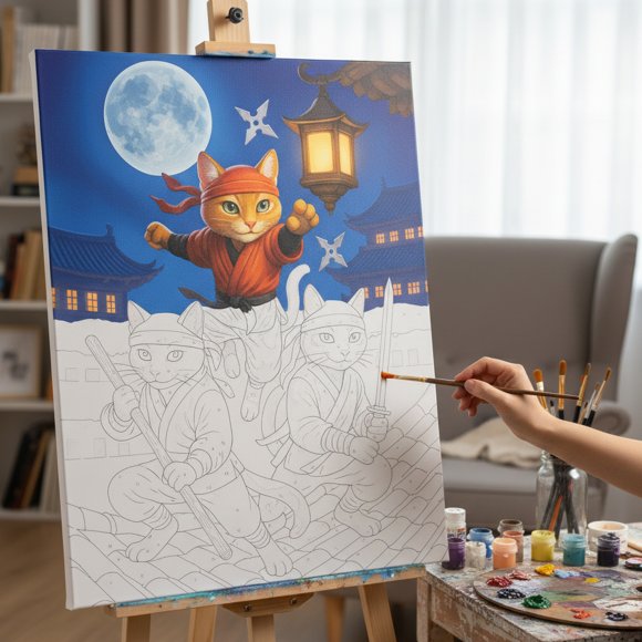 Paint by numbers "Ninja Cats": Photo