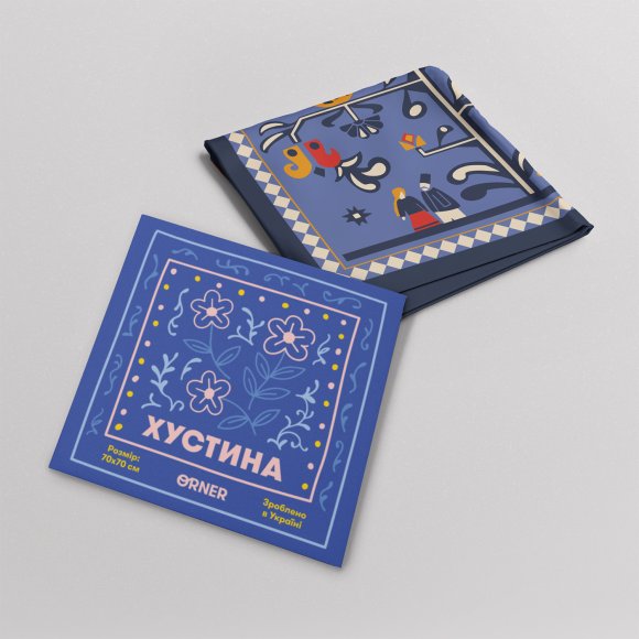 Scarf "Tree of Life" blue: Photo