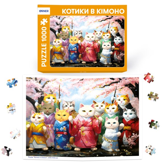 Puzzle "Cats in Kimono" 1000 elements: Photo