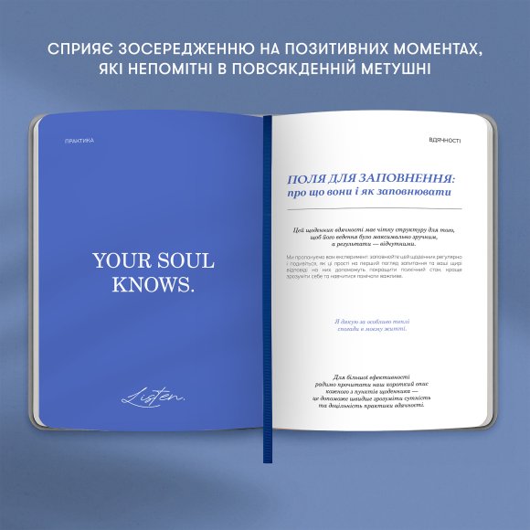 Щоденник вдячності «Дякую» сірий: Фото