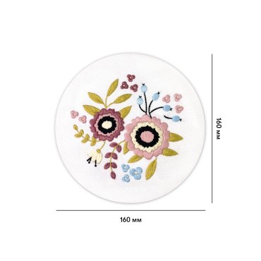 Embroidery kit Ø160 mm Pastel flowers: photo 2 - ORNER