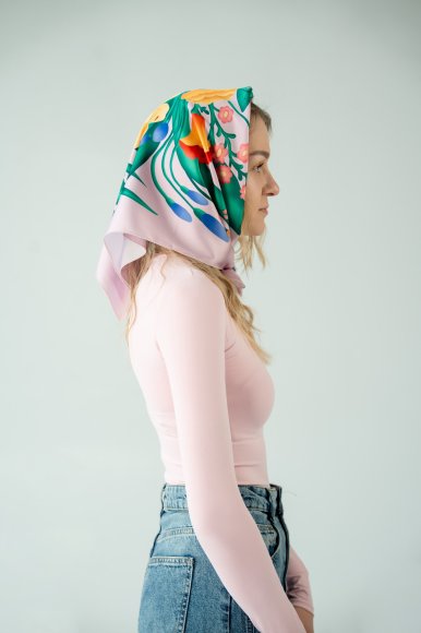 Scarf "Spring Bouquet" pink: Photo