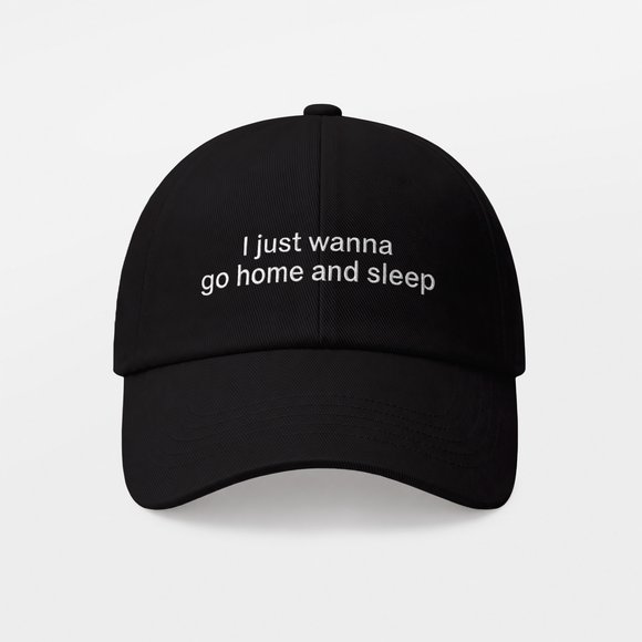 Cap "I just wanna go home and sleep" black: Photo