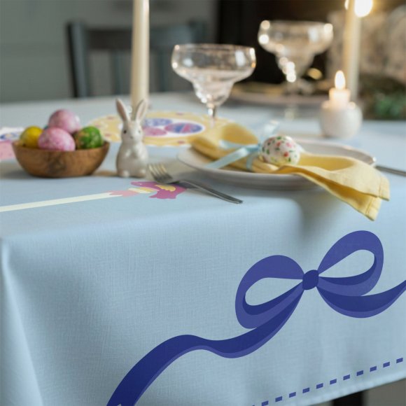 Tablecloth "Easter Basket" blue 130x170: Photo