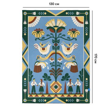 Плед «Дерево рода» голубой: фото 2 - ORNER