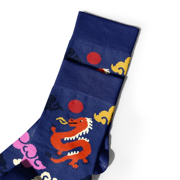 Socks "Asian Motifs" blue: Photo
