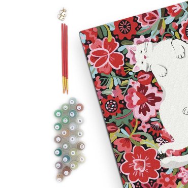 Картина по номерам «Кот в цветах»: Фото - ORNER