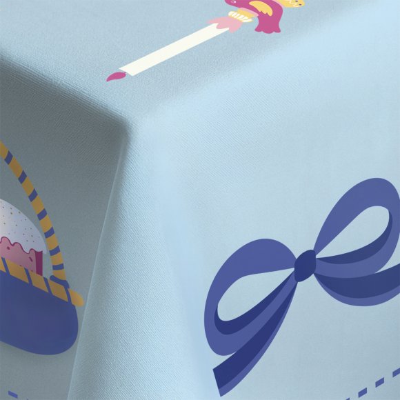 Tablecloth "Easter Basket" blue 130x170: Photo